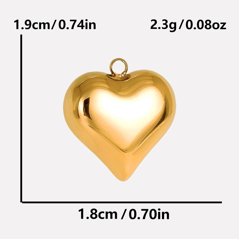 3pcs Gold/Silver Color Love Stainless Steel Heart Charm Pendants For Jewelry Making Supplies Handmade Earring Necklace Materials