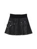 NYXX Layered Faux Leather Skirt Black