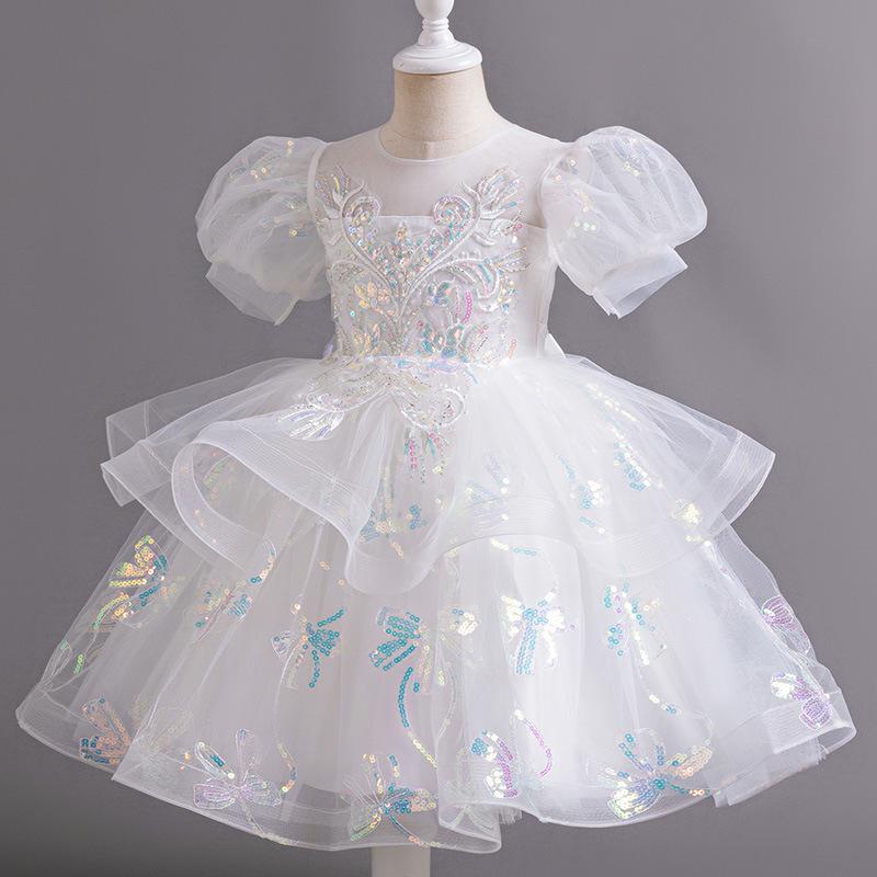 Children’s Puffy Skirt Flower Dress – Princess Costume for Weddings & Birthdays