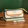 Color-blocking Pen Bag Large Capacity Stationery Bag Multi-functional Pencil Case  Students