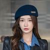 Wool Beret Women's Forward Hat Autumn and Winter British Retro Alphabet Painter Hat