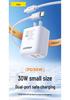 PISEN 30W GaN Fast Charger Kit for Apple & Android, Dual-Port Plug, New Model