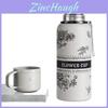 Flower Insulated Travel Mug With Leak Proof Lock For Office And Outdoor Use