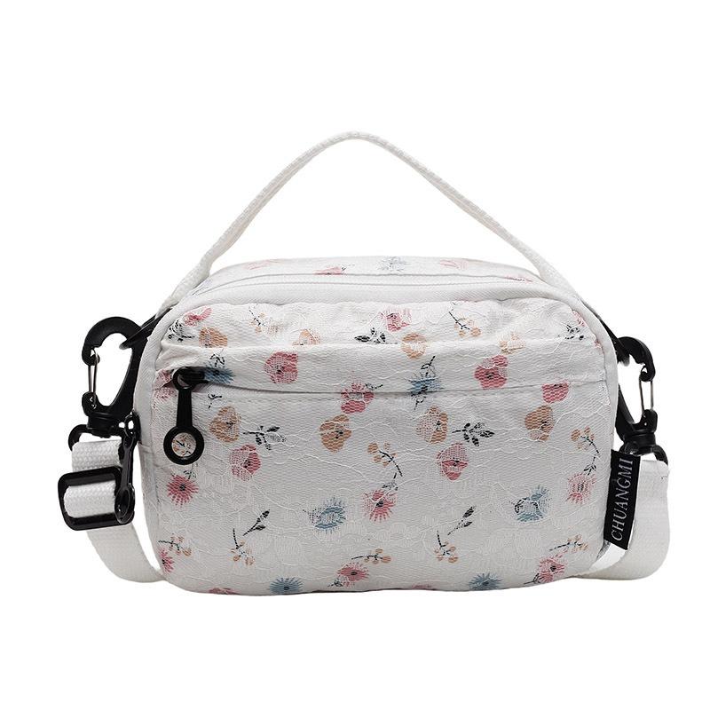 Small Fresh Floral Hand Bag Women's Summer New Versatile Casual Shoulder Messenger Bag Small Square Bag