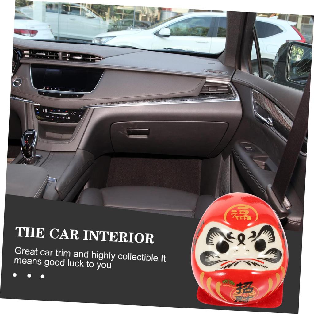 TOYMYTOY Set of 2 Daruma Egg Daruma Fortune Ceramic Ornament Chart Mini Sera