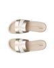 ECCO Float Genuine Leather Women's Flat Sandals, 27374360958, White/Pure White Gold, Size 23.5 cm, 3E
