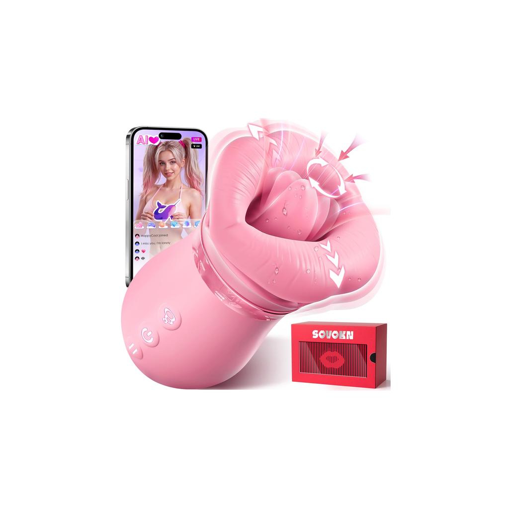 5-in-1 Oral-Style Vibrator: A Rose-colored Sex Toy Featuring 10 Tongue-licking and Sucking Modes, Designed for Anal, Clitoral, and Nipple Stimulation