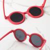 Baby Sunglasses Matte Children's Sunglasses Trendy Round Frame Retro Mocha Colored Glasses  Anti Purple Line