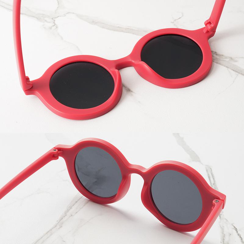 Baby Sunglasses Matte Children's Sunglasses Trendy Round Frame Retro Mocha Colored Glasses  Anti Purple Line