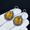 Citrine Gemstone Earrings, 925 Sterling Silver Earrings, Silver Earrings For Gift, Citrine Dangle Drop Earrings For Valentine's Day Gifts