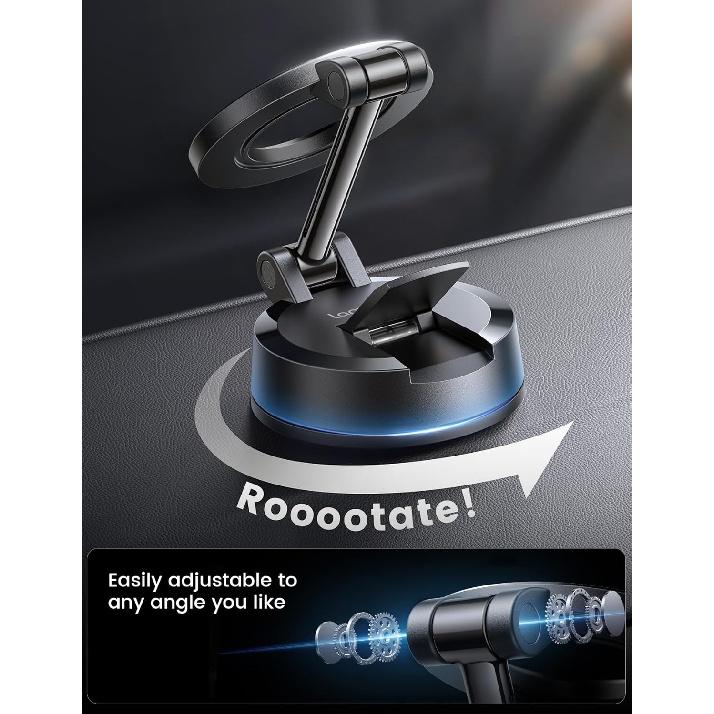 Lamicall For Magsafe Car Mount [70LBS Powerful Suction] Magnetic Phone Holder For Car, 360° Rotation Suction Cup Phone Mount Dashboard & Windshield