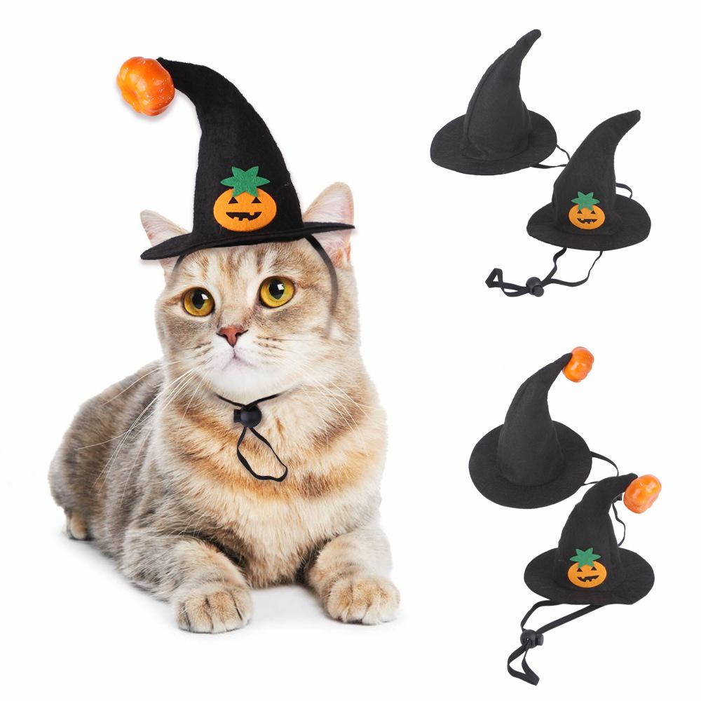 Creative new pet funny supplies, cat Halloween hats, pumpkin smiley headgear, dog funny headgear
