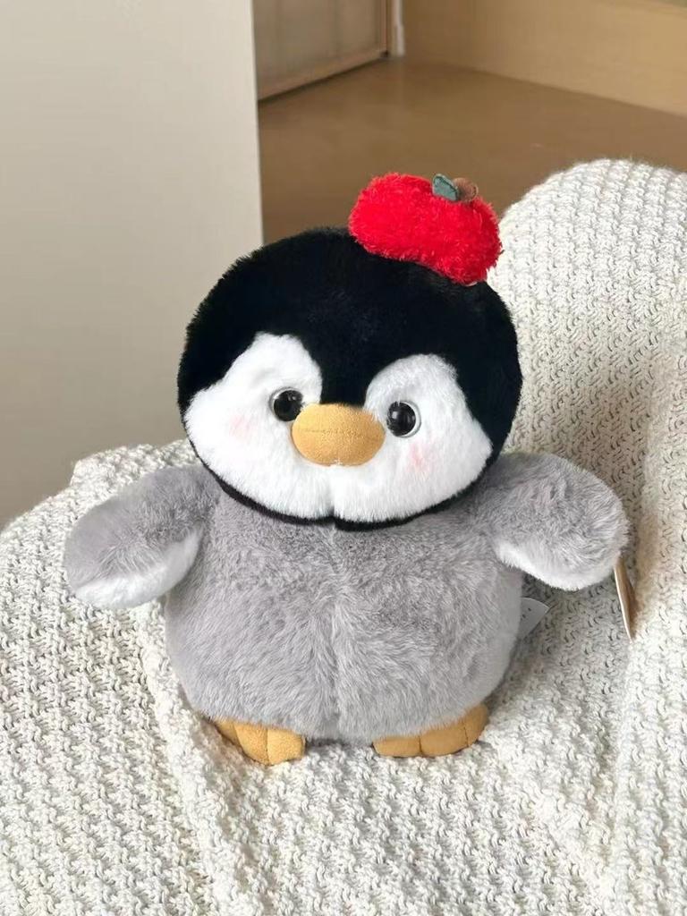 Penguin Plush Toy With Pp Cotton Filling Soft Short Fur Stuffed Animal For Kids Gift
