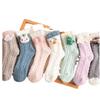 Women's Autumn and Winter Coral Fleece Postpartum Socks, Thickened Warm Mid-calf Socks, Versatile and Cute Sleeping Socks for Home Use