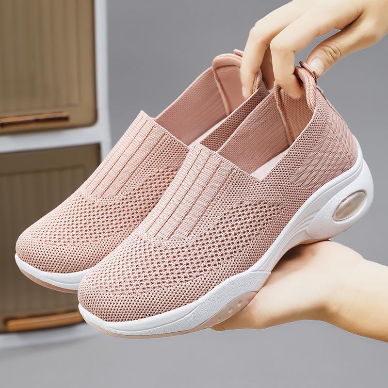 Shoes Women's shoes Versatile one-pedal lazy shoes Large size single shoes Soft sole casual shoes Breathable fly-woven mesh shoes