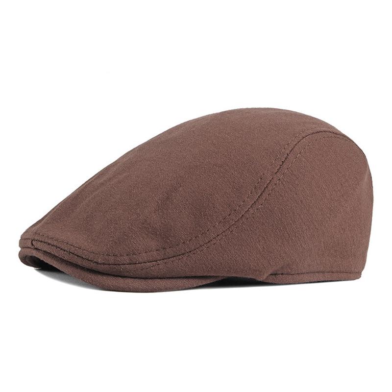 Unisex Retro Duckbill Cap - British Style, Solid Color, Ideal for Spring and Autumn, Perfect for Middle-Aged and Elderly.