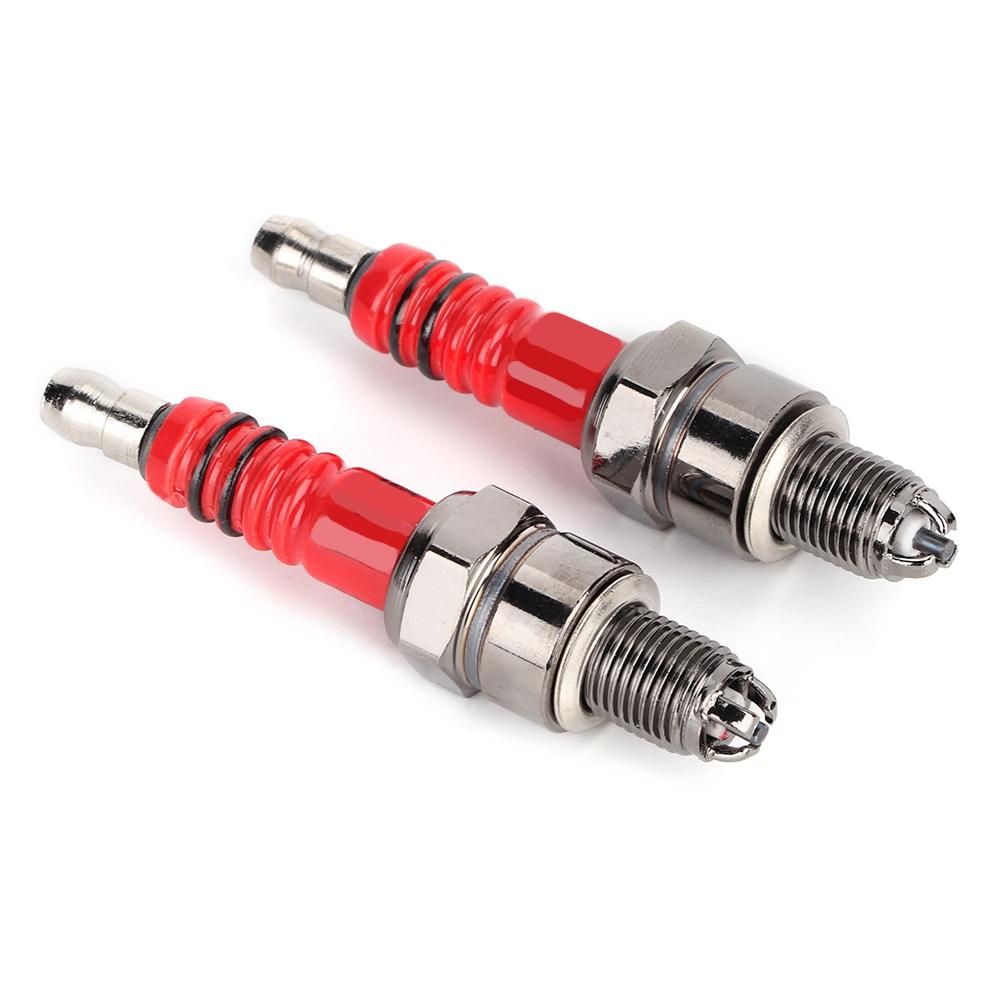 2Pcs Spark Plugs A7TC A7TJC 3 Electrode Fit for Scooter ATV Quads GY6 50cc 125cc