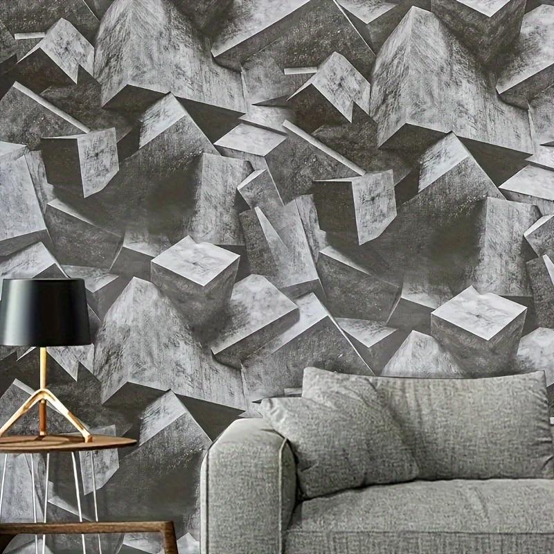 1 Roll 3D Retro Gray Brick Self-adhesive Wallpaper, Waterproof and Moisture-proof Background Decoration Wall Sticker, Home Wall Decoration