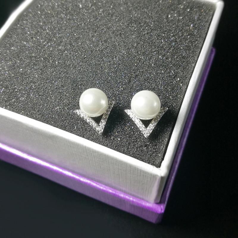 BELLA BOX Pure Silver Needle Earrings, Korean Version, Shell Pearl Ear Pins, Small Stud Earrings For Women, Ear Accessories.