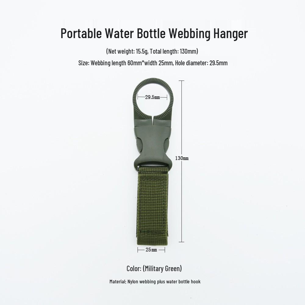 Nylon Tactical Water Bottle Carabiner Hook with Webbing Clip