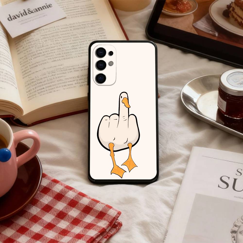 C-Chaotic Duck Goose Phone Case For Samsung S 25,24,23,22,30,21,10,9,Ultra,Plus,Lite,FE,4,5 G Soft Black Case Samsung S24ULTRA