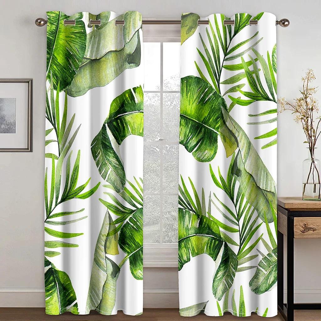 Planta Tropical Deverano2 Piezas, Envío Gratis Shower Curtain  Living Room Curtains Set Blackout Curtains Drapes In Living Room