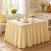 Pastoral Grid Party Decor Table Skirt Home Living Room Dustproof Dining Tables Cafe Dessert Table Background Table Surround