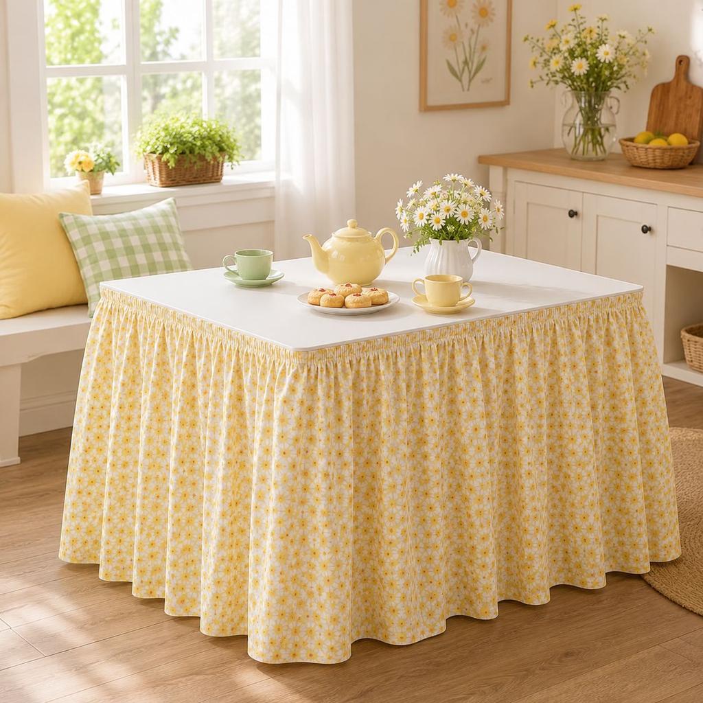 Pastoral Grid Party Decor Table Skirt Home Living Room Dustproof Dining Tables Cafe Dessert Table Background Table Surround