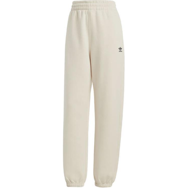 Adidas Solid Color Elastic Waist Joggers Women Bottoms Beige IA6436