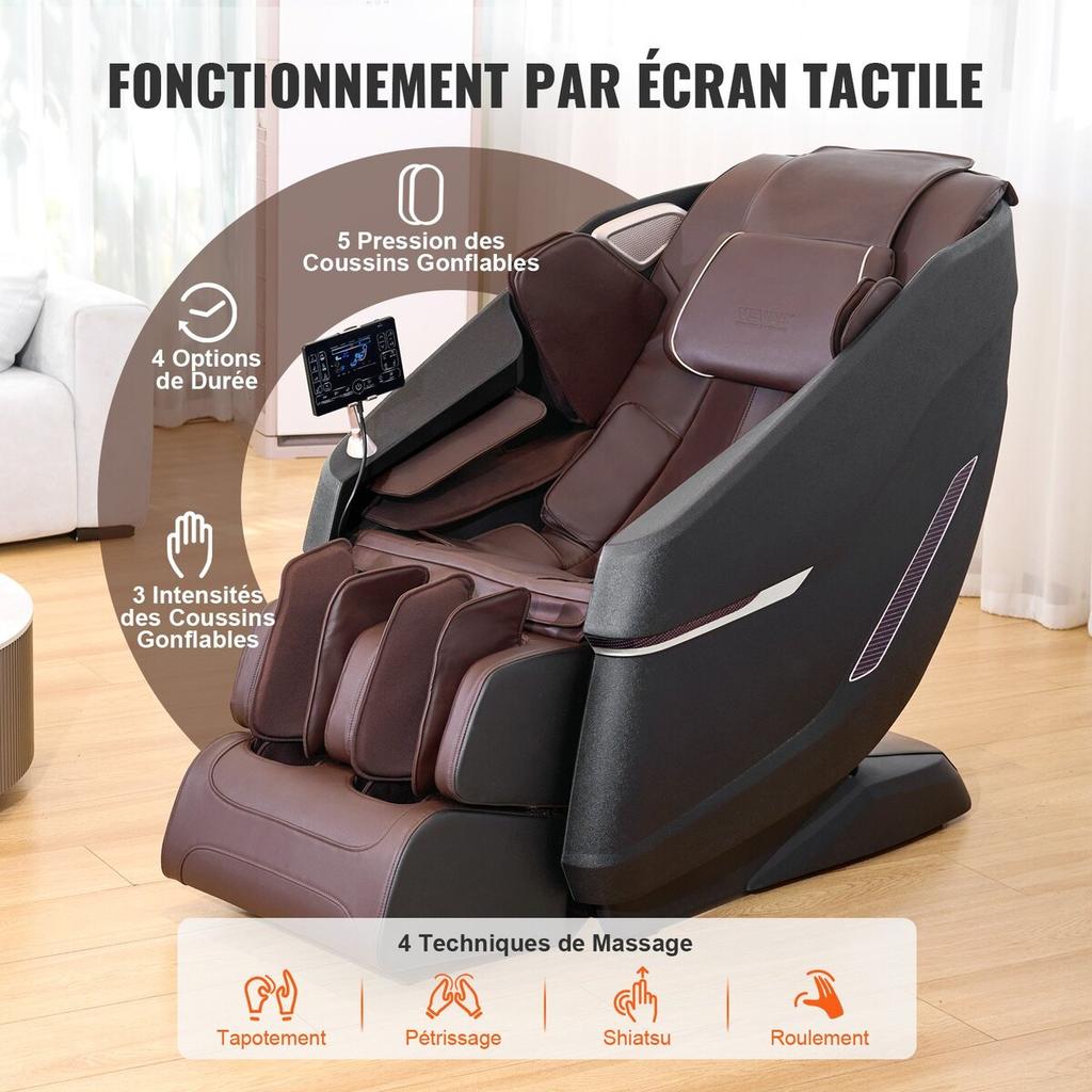 Full Body Massage Chair, Shiatsu Massager, Reclining Chair, SL Rail