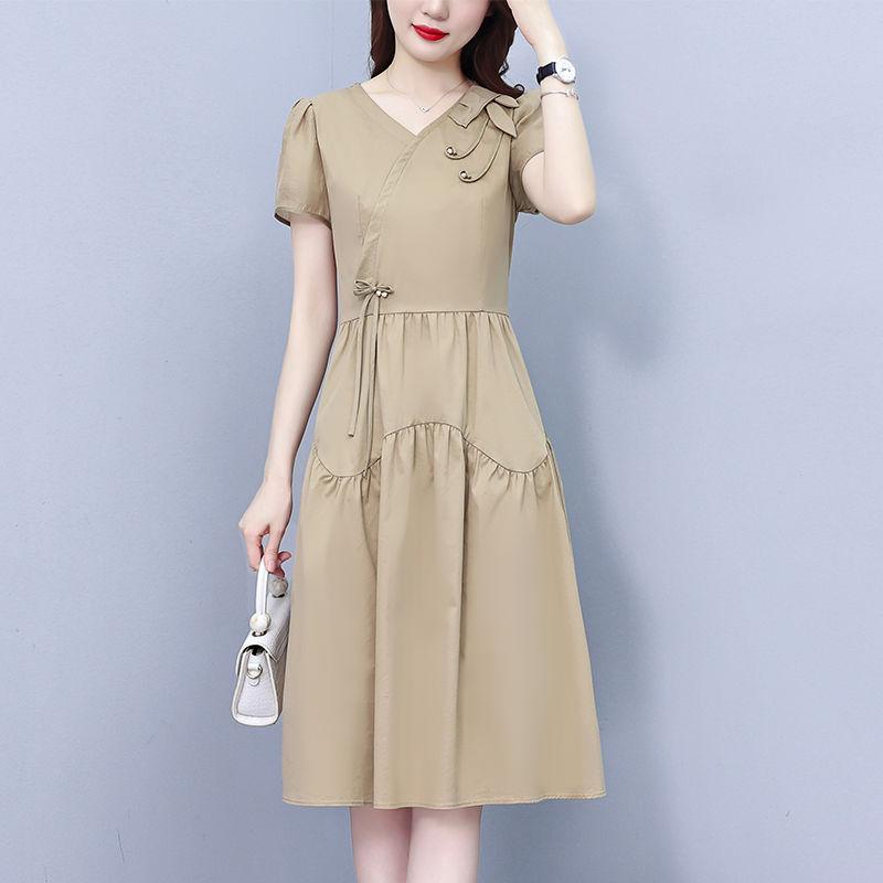 Elegantes und modisches Sommerkleid für Damen Schlanke Taille High-End-Design Midi-Länge Stilvoll Bauch kaschierend