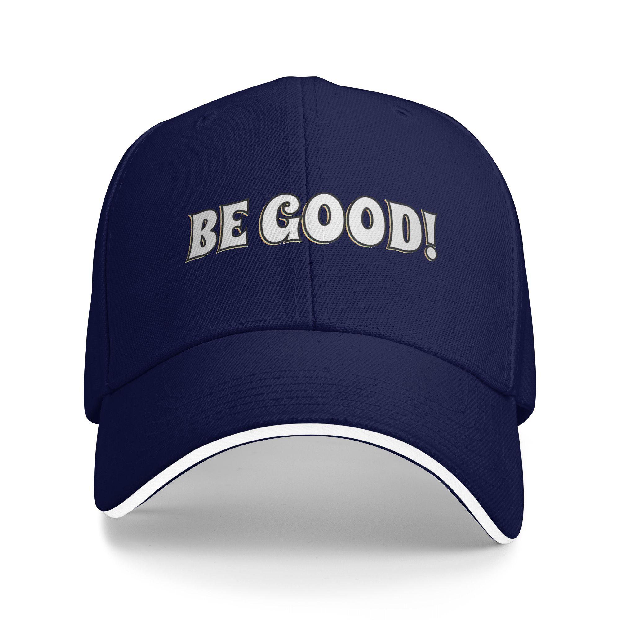 

Be Good White Letter Print Baseball Cap Casual Trucker Hat Summer Men Women Running Hippie Baseball Caps As Picture темно-синього кольору