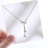 Women Summer Fashion Simple Bow Tassel Necklace Clavicle Chain Necklace Jewelry Accessories Valentines Day Birthday Gifts