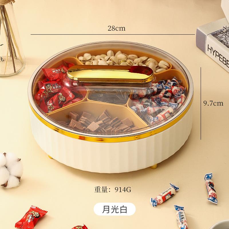 

Новоселье Новый дом Фруктовница Бытовая Гостиная Журнальный столик Вращающаяся Фруктовница Китайский Новый год Конфетница Тарелка для сухофруктов