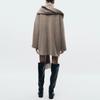 Women's Knitted Cardigan with Scarf Slim Casual Jacket Long Sleeve Patchwork Pocket Jacket Elegant Office Women's Sweater