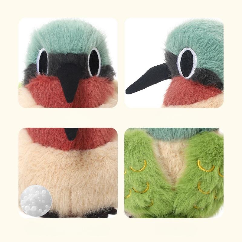 11cm Cartoon Funny Bird Series Plush Toys Soft Cute Jungle Forked Sunbird Stuffed Animals Perfect Birthday Gift for Kids or Boys