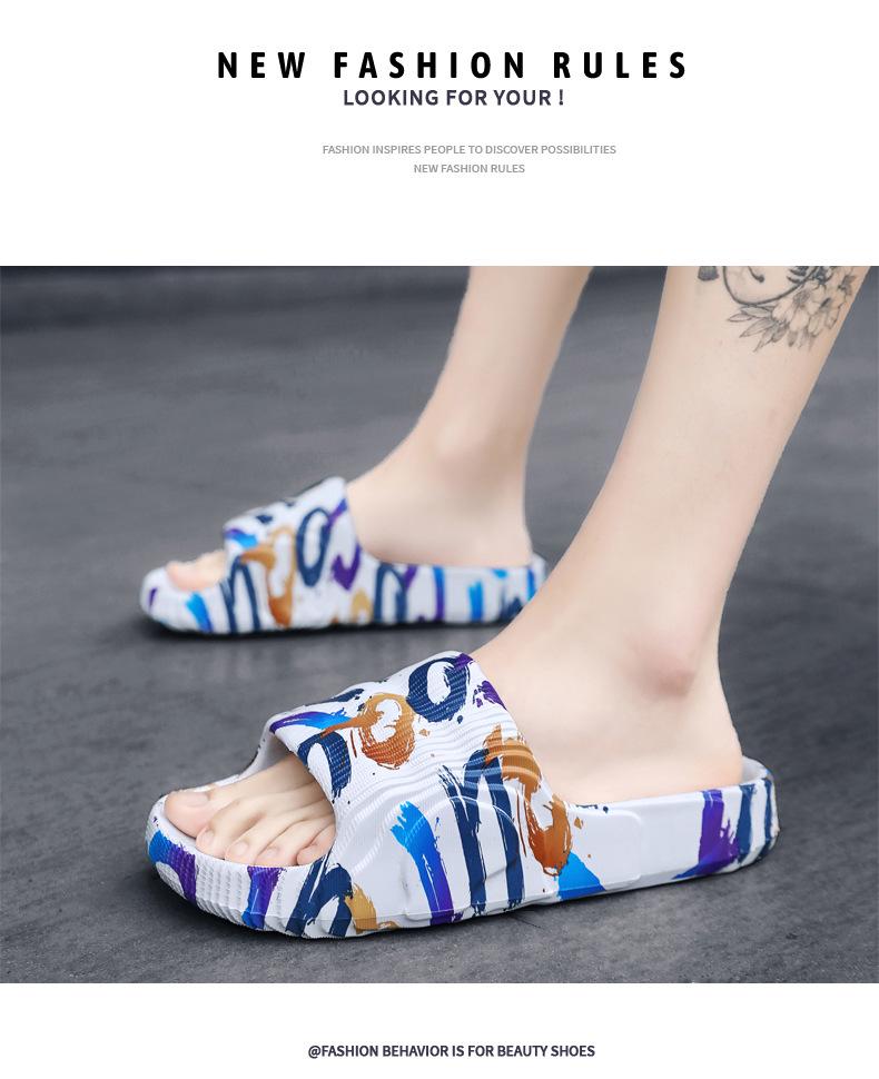 Men's Camouflage Plus Size Casual Sandals & Slippers - One-Strap Stepping Comfort for Beach & Everyday Wear.