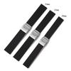 Smart Silicone Watch Band with Black Butterfly Double Push Button Clasp, 20/22/24mm