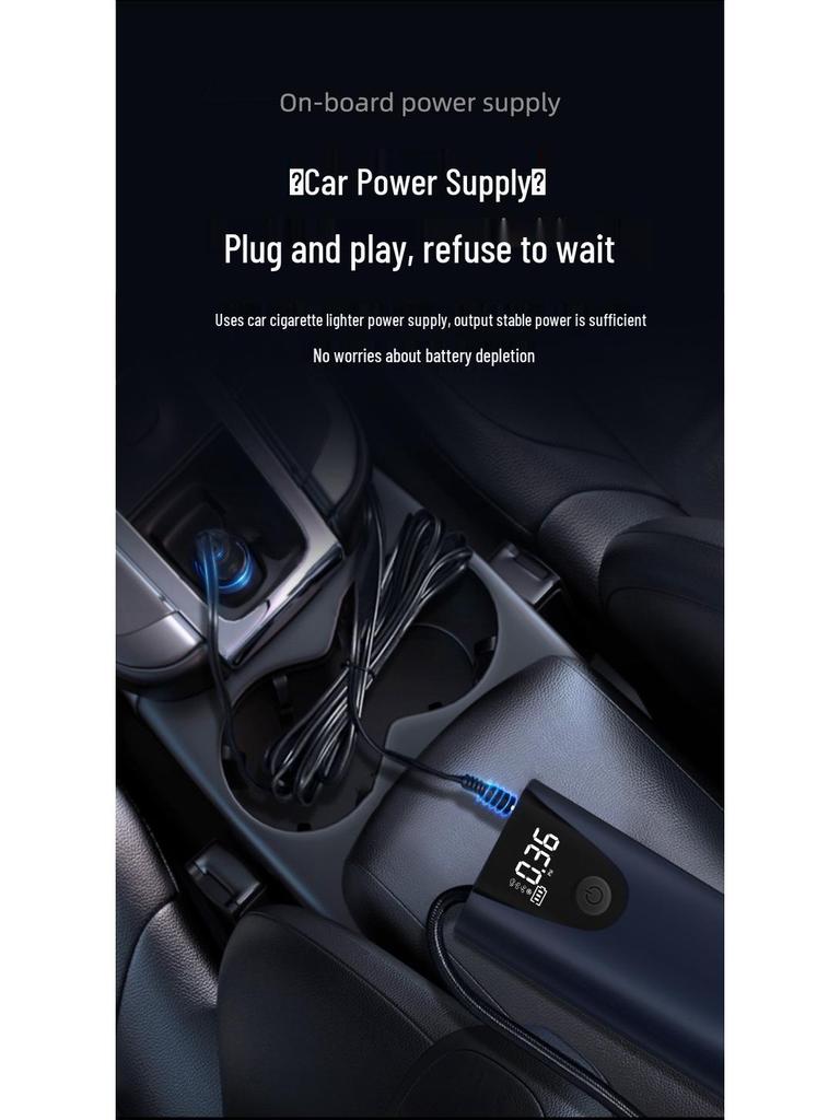 Portable High-Power Digital Car Air Pump with Wired Display