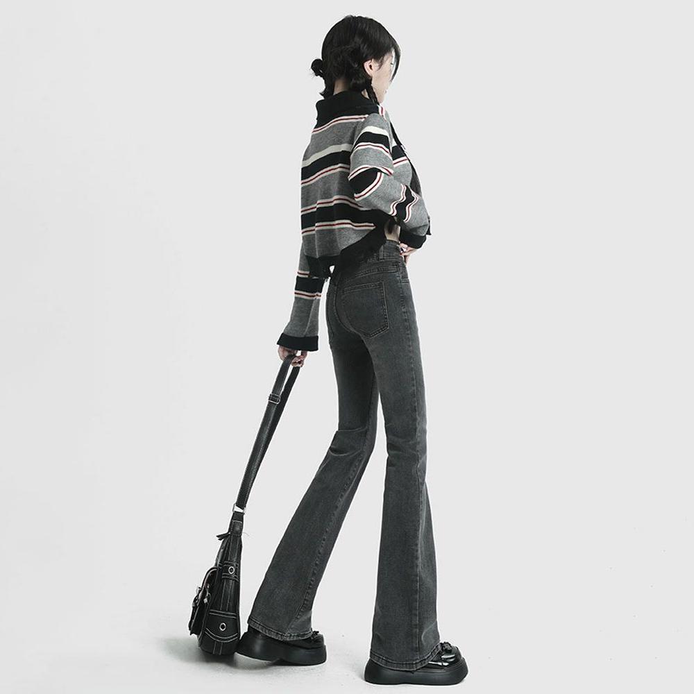 High Waist Flare Jeans For Woman Retro Elastic Sexy Denim Sweatpants Streetwear Fashion Harajuku Jeans Trousers