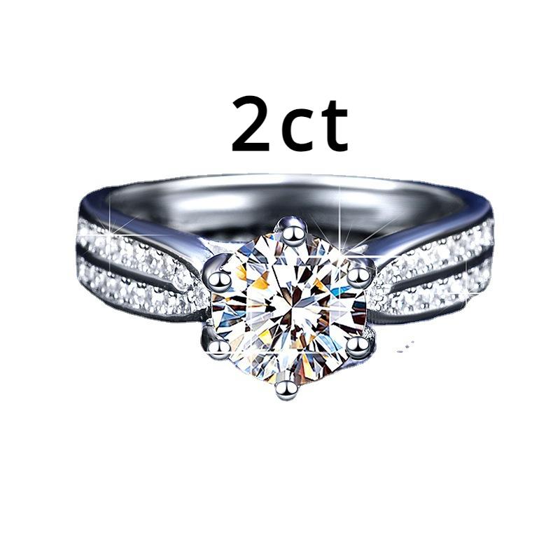 Moissanitring frieri sterling silverring sexklo moissanit diamantring kvinnlig vigselring frieri diamantring gåva till flickvän