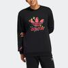 Adidas Originals Clover Fangtastic Series Disney Mickey Print Sport Crew Neck Sweatshirt Men Tops Black H37058