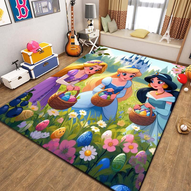 Beautiful All Princess Theme Cartoon Carpet for Living Room Bedroom Sofa Doormat Decor Rug Kid Non-slip Floor Mat Girl Nice Gift
