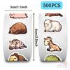 500Pcs/Roll Sleeping Animals Series 02 Kids Rewards Stickers - DIY Scrapbooks Album Decor Sealing Label Decals