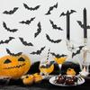 500 Stück/Rolle Laser Schwarz Fledermaus Wasserdicht Glitzer Selbstklebende Aufkleber Halloween Fledermaus Aufkleber Für Party Scrap DIY Zubehör