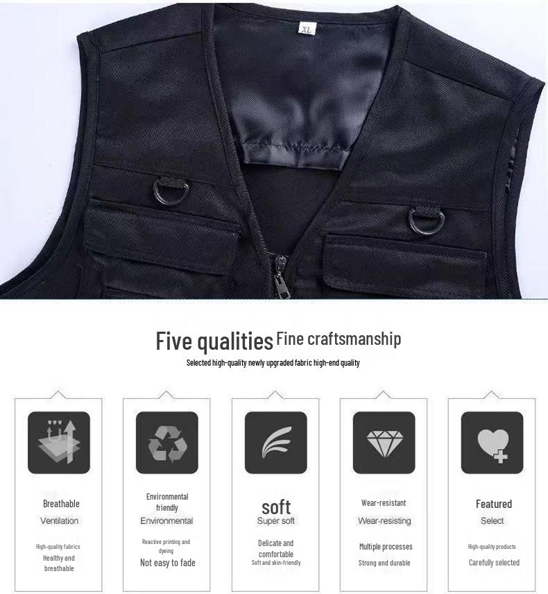 Gilet Mimetico Multitasche Resistente all'Usura da Uomo per Pesca, Fotografia e Lavoro all'Aperto.