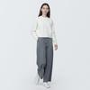 MUJI Waschbarer, gerippter, kurzer Pullover mit Rundhalsausschnitt BA1OQA4S Off White XL Damen Damen Damen