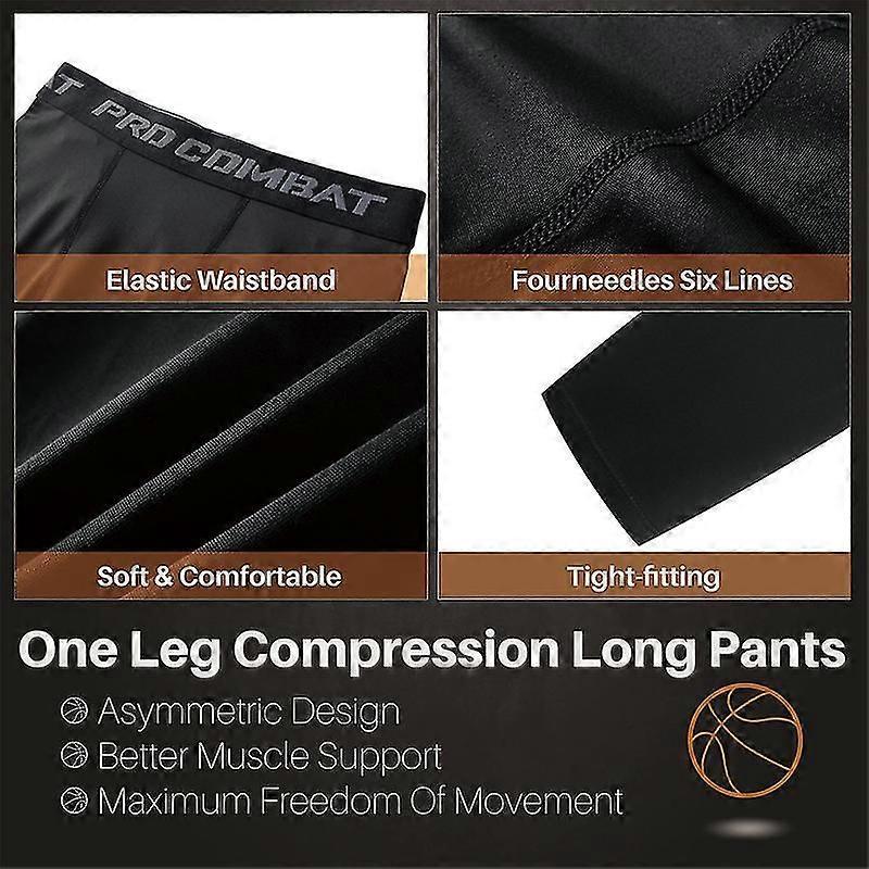 Calzamaglia a Compressione a Gamba Singola per Basket Pantaloni Lunghi Leggings Sportivi