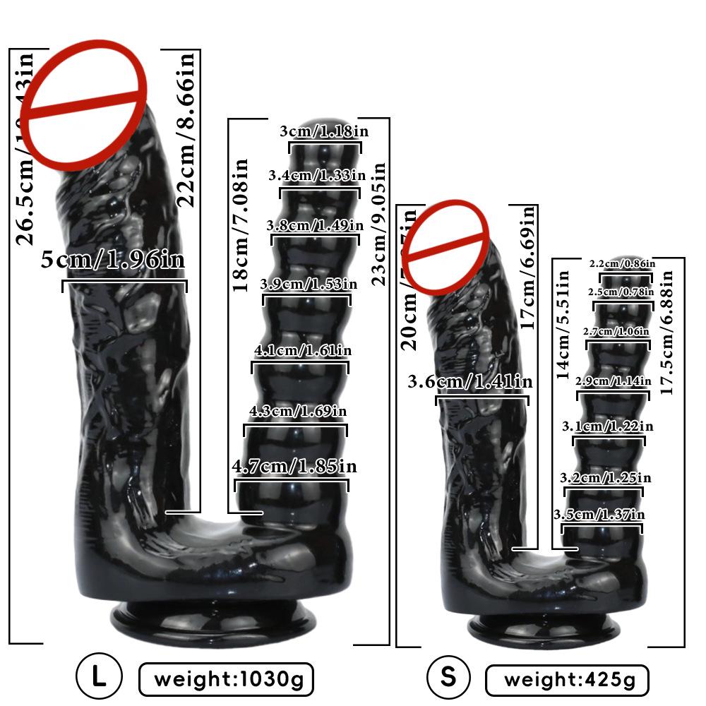 Female Double-Headed Phallus & Anal Plug, Large Vulva Perineum Stimulator for Lesbian Use