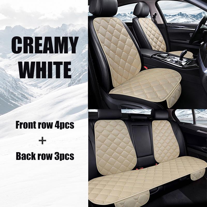 7PCS Set Warm Plush Car Seat Cushion Cover Backrest Front Rear Seat Protector Case Wear-resistant Universal Auto